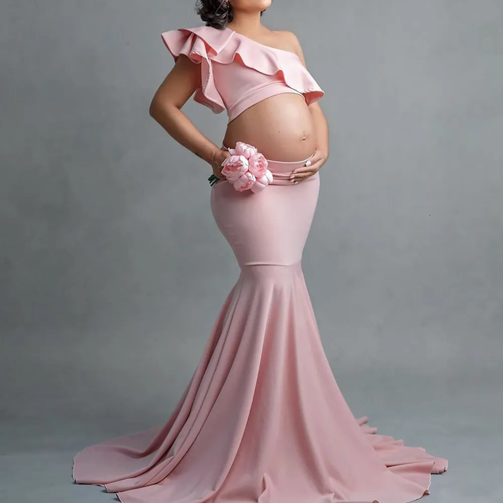 Maternity Dresses Latest Sexy Po Shooting Props Ruffled Tops Long