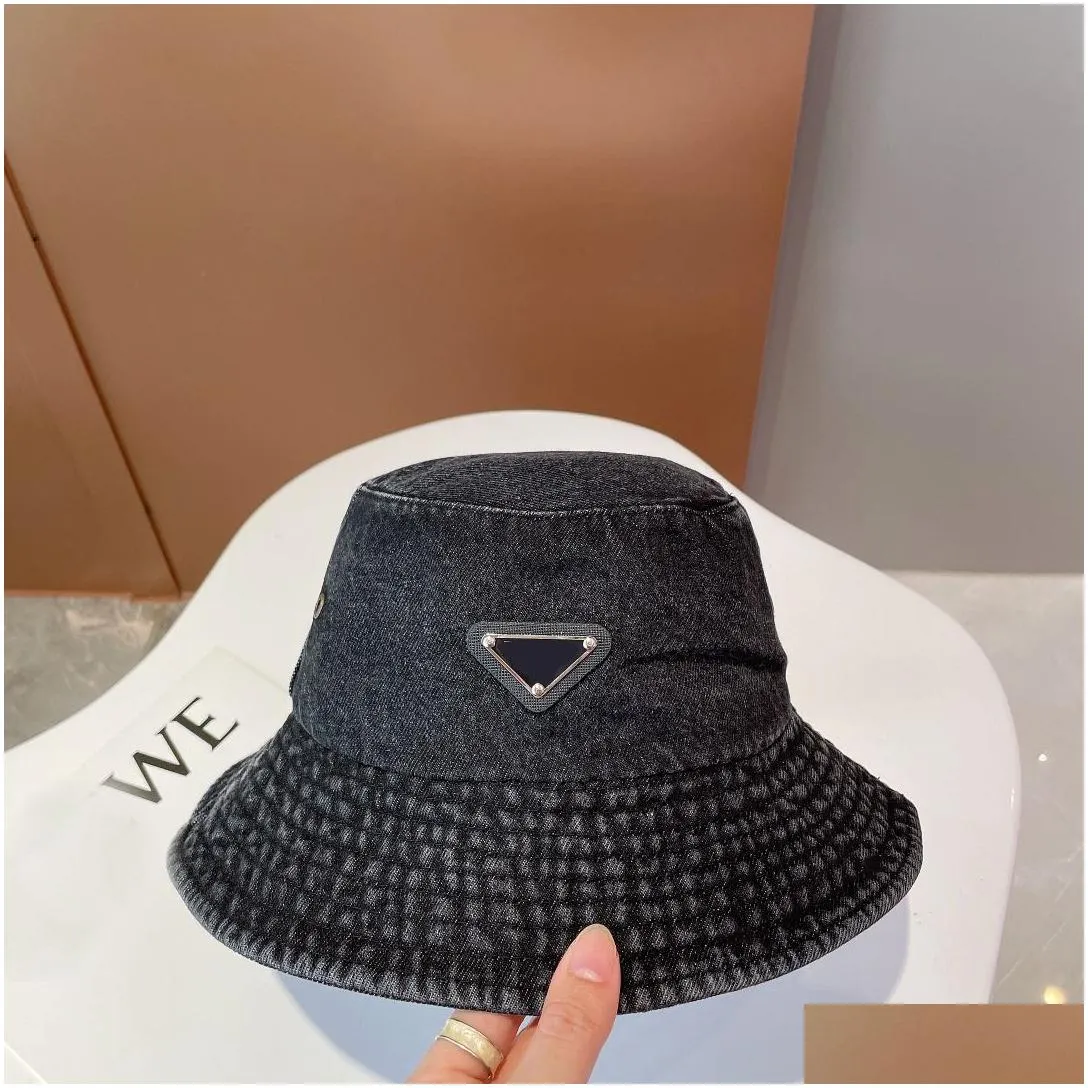 Wide Brim Hats Women Luxury Designer P Woman Washed And Aged Cowboy Bucket Hat 22Ss Autumn Casquette Man Drop Delivery Fashion Accesso Dh5Hn