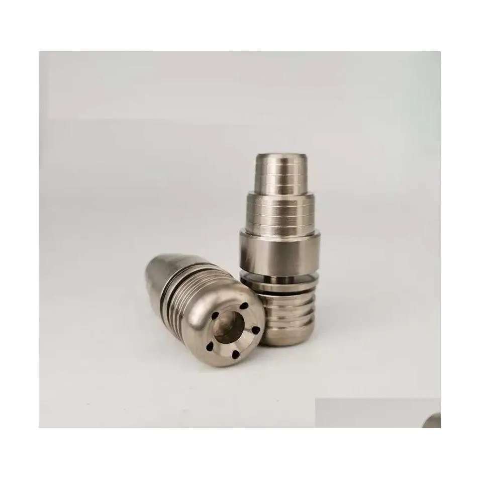 Rökande rör tillbehör 5 håls domeless cabriolet Titanium nagel 18mm 14mm justerbar manlig droppleverans hem trädgård hushåll sol dh3bh