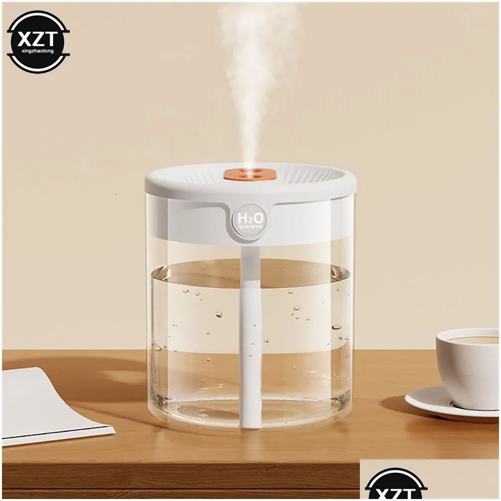 Autres humidificateurs de jardin à la maison Humidificateur d'air à double buse de 2 L avec diffuseur d'huile aromatique de grande capacité LCD adapté à la famille Bedroo Otrlf