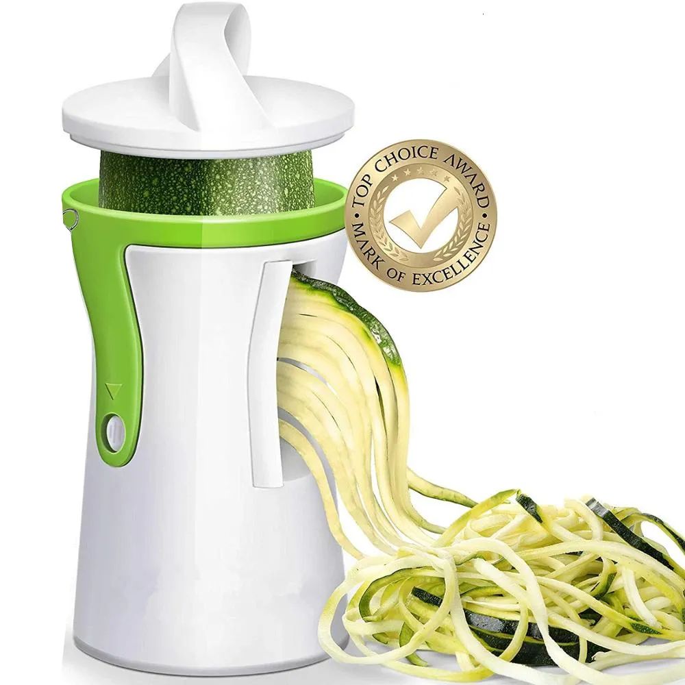 Fruit Vegetable Tools LMETJMA Heavy Duty Spiralizer Slicer Spiral Cutter Zucchini Pasta Noodle Spaghetti Maker KC0335 230425
