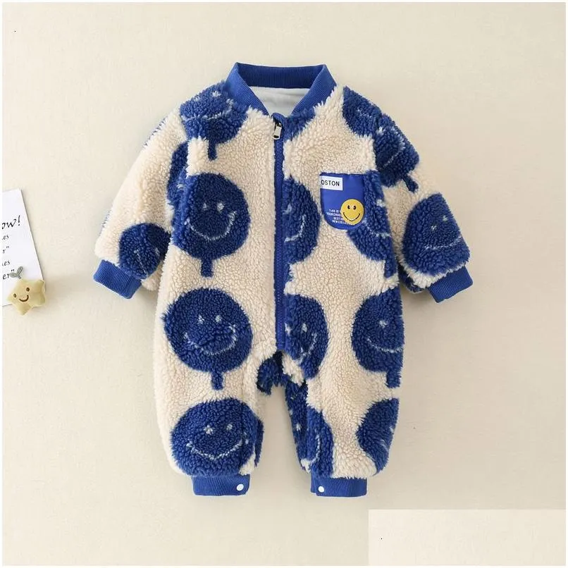 Cosplay Cosplay Autumn Winter Baby Rompers Cartoon Warm Woolen Toddler Jumpsuits Inner Thicken Loose Spädbarnsdräkt 230808 Drop Deliver Dhay1