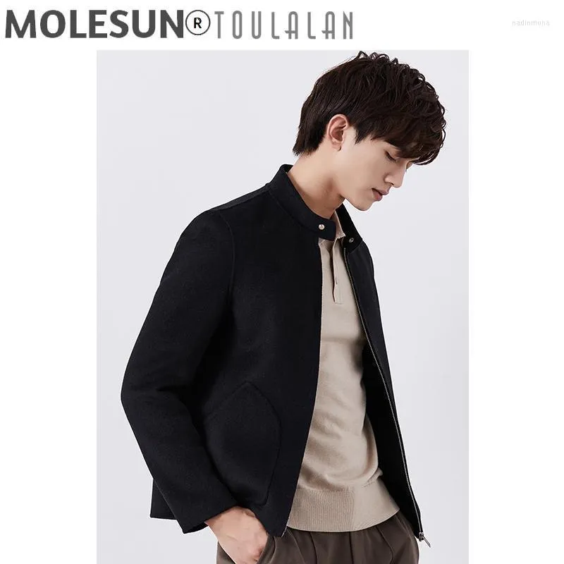Lã de lã masculina mistura akoosun 2023 moda de inverno jaqueta coreana jaquetas para homens casaco de peles masculino de colarinho de colarinho hommes vete lxr872