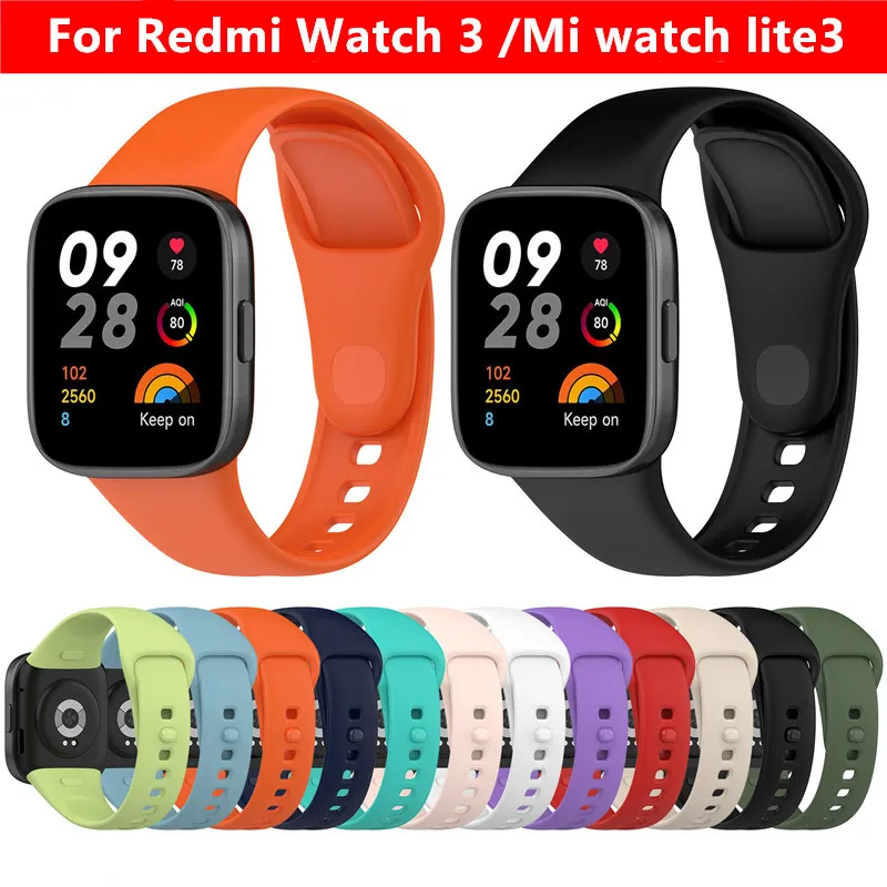 Cheap Watch Strap For Xiaomi Redmi Watch 3 Active/Lite Strap Replacement  Silicone Strap For Xiaomi Redmi Watch 3 Strap Correa Bracelet