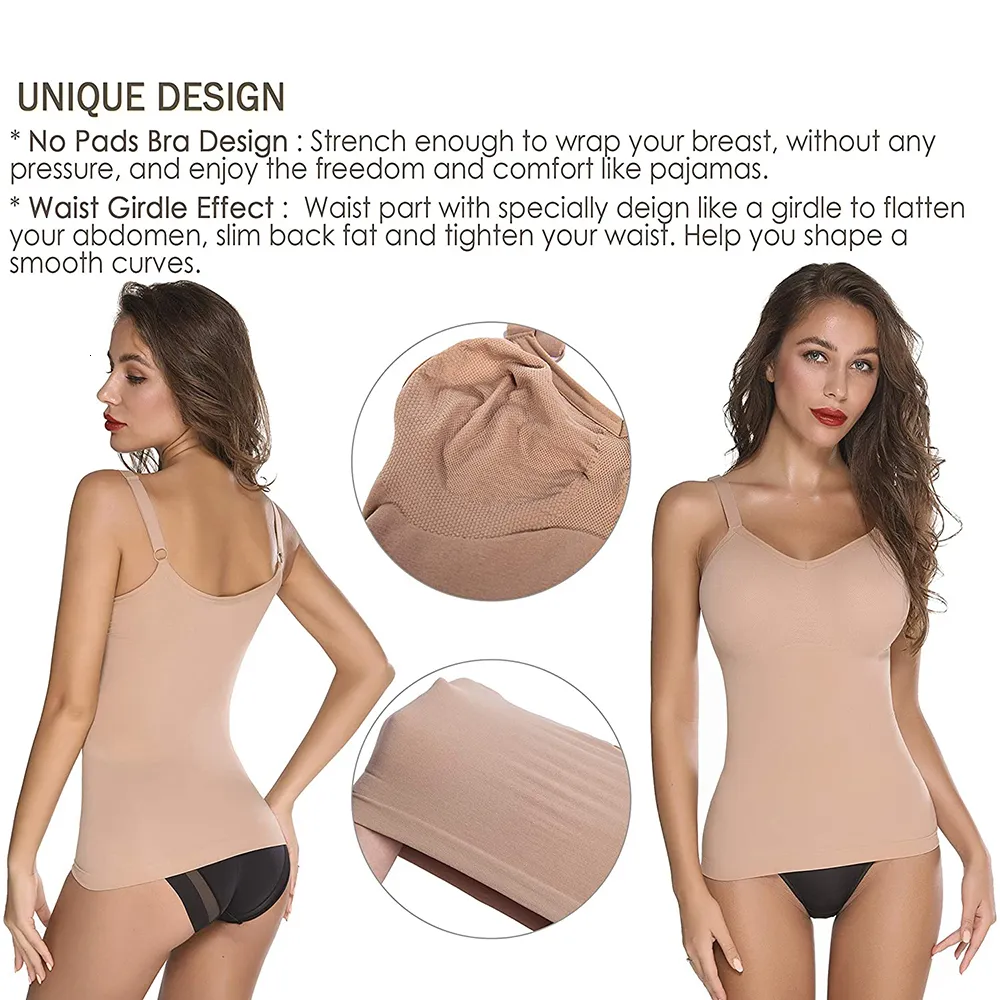 Women Tummy Control Shapewear Smooth Body Shaping Camisole Tank Tops Plus  Size Slimming Underwear Seamless Compression Shaper