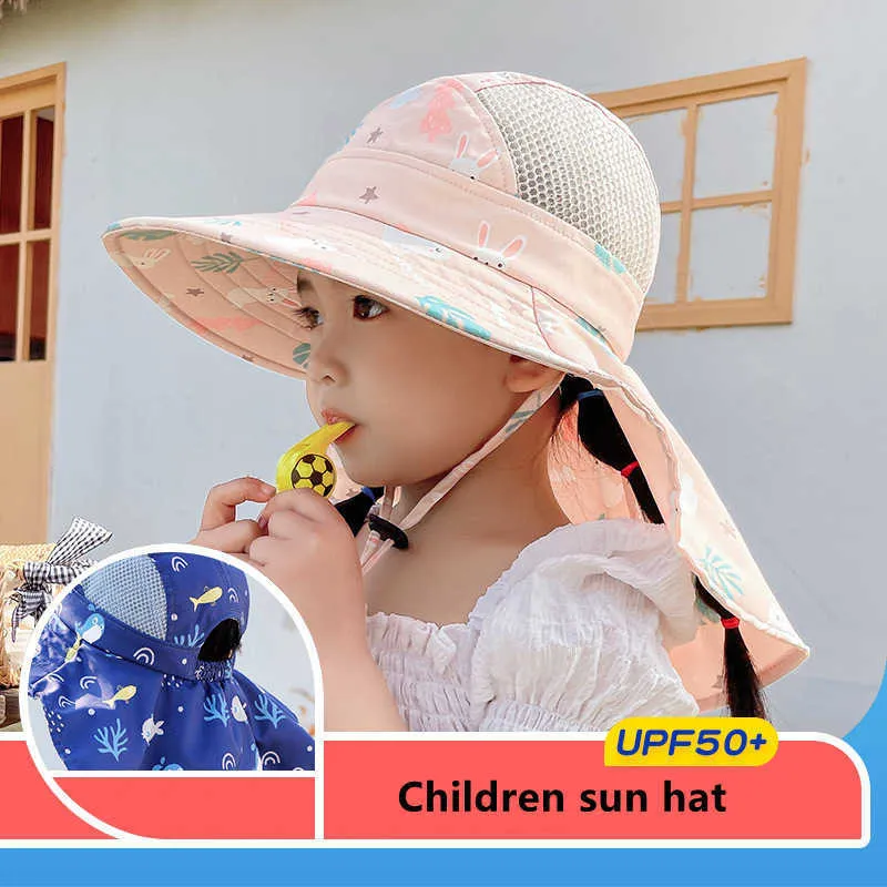 Cappello Da Sole Per Bambina Con Tesa Larga - UPF 50+ - Cotone Morbido - Età 2-8 Anni - Motivo Cartoon - Foto 7