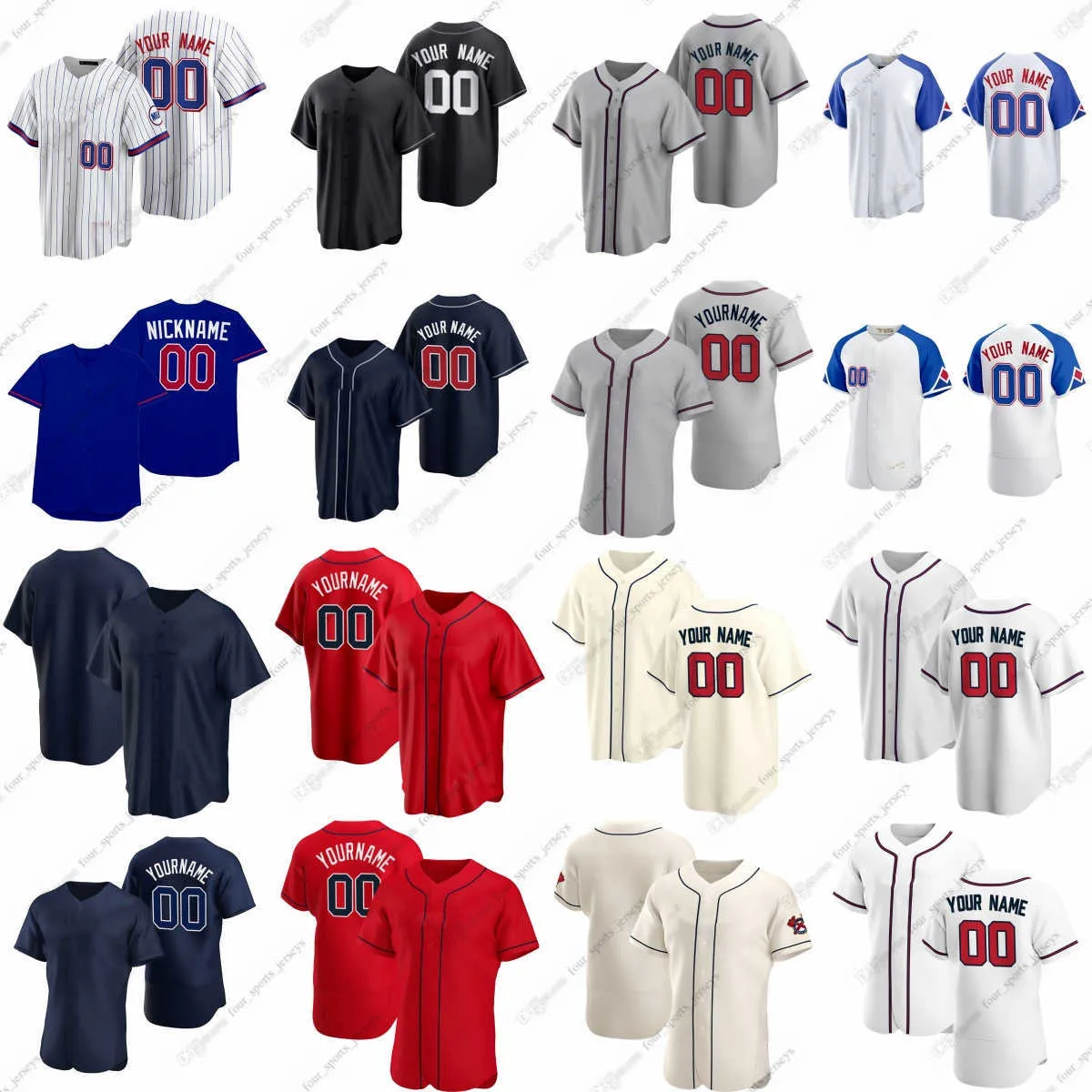 2023 Custom Braves Baseball Jerseys Acuna Jr. Olson Aaron Albies Riley Fried Pillar Rosario Anderson Chavez Elder Jimenez Lee Minter مورتون ييتس يونغ