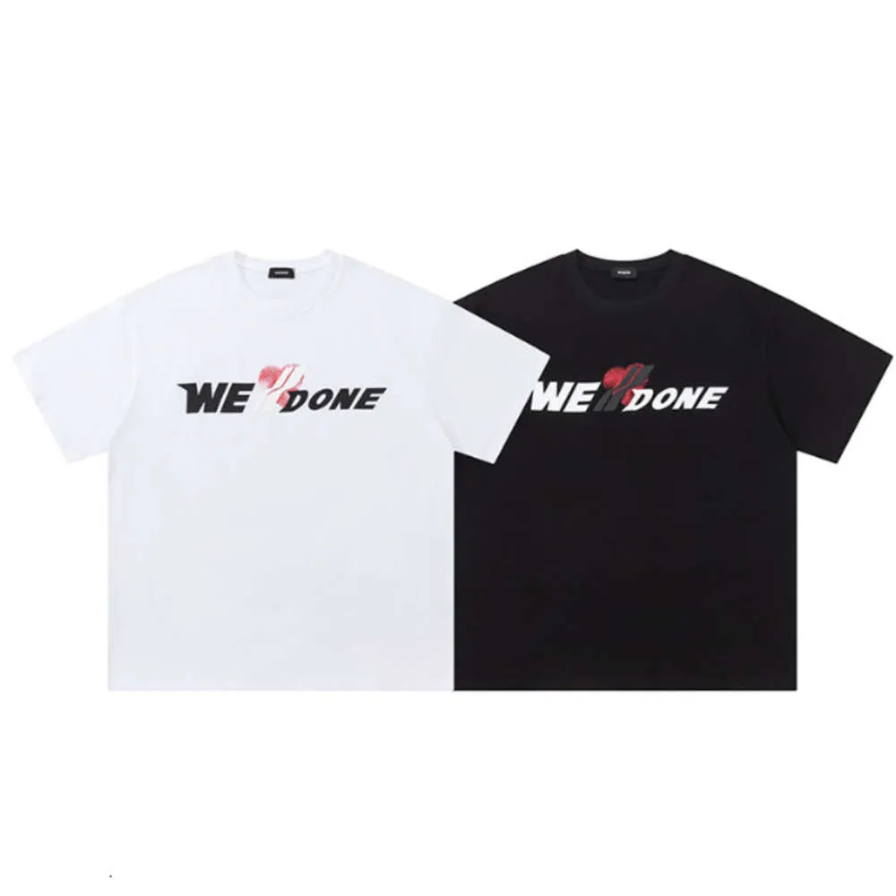 ファッション衣料品デザイナーTシャツwe11done 23ss夏の新しい半袖カップル3dシリコンレターラブプリントハーフスリーブTシャツ