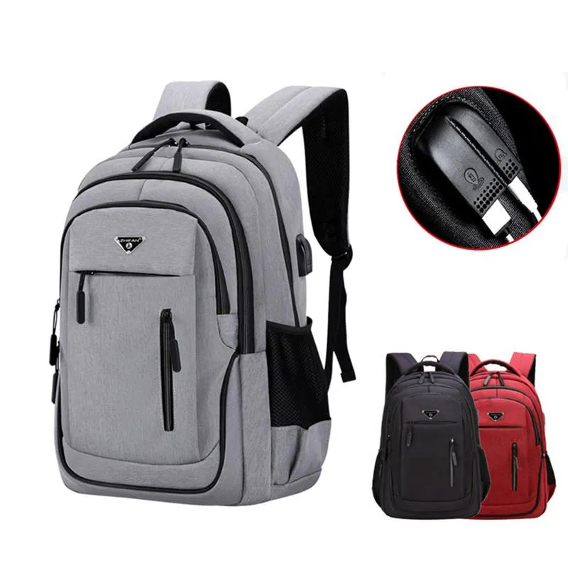 Sac à dos pour ordinateur portable 15,6 pouces/17,3 pouces avec port USB, cartable d'ordinateur pour hommes, sac d'affaires Oxford étanche, sac à dos d'université