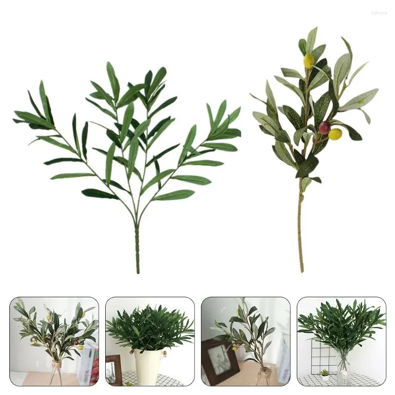 Decorative Flowers Eucalyptus Stems Artificial Olive Branch House Decorations Home Household Plant