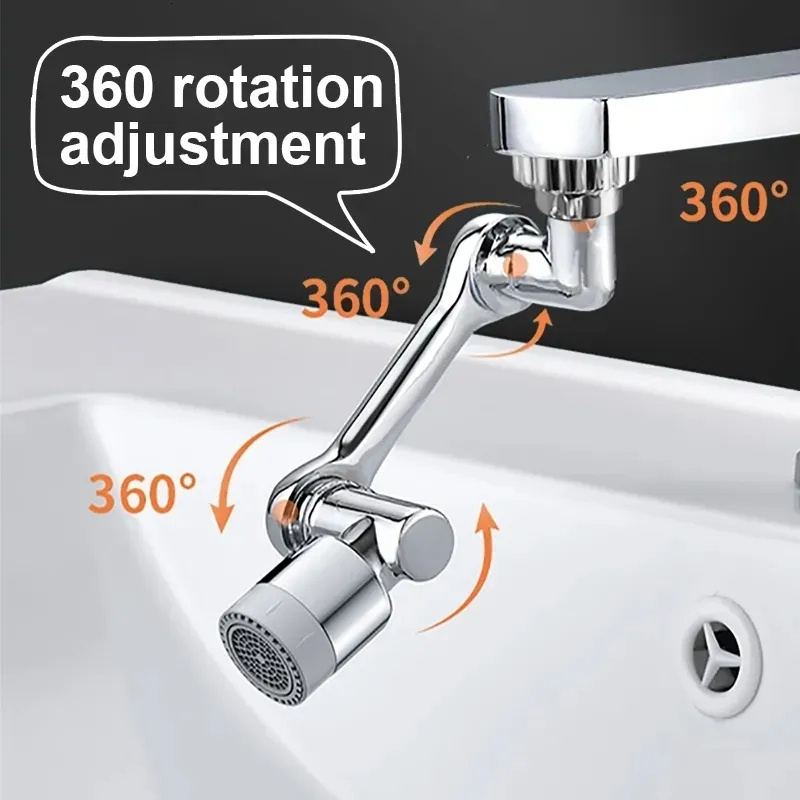 1080° Rotating Faucet Extender - 2 Spray Modes, Brass & ABS, Universal Fit For Kitchen/Bathroom
