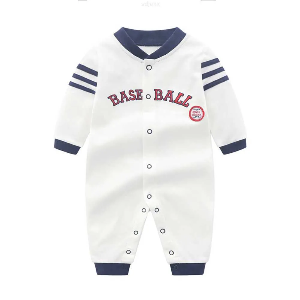 Clothing Sets Baseball Suit, Baby Jumpsuit, 0-1 Year Old Clothes, Spring and Autumn Pure Cotton Long Sleeved Climbing Suit