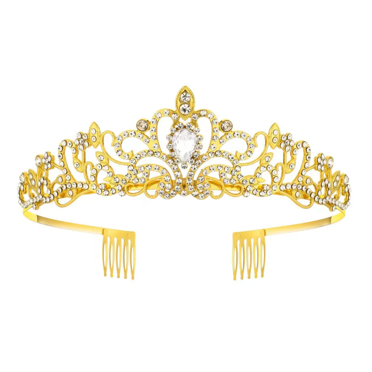 Matrimonio Sposa Corona Copricapo Ornamento capelli di cristallo Abito da sposa Regina Ornamento capelli Fascia capelli corona