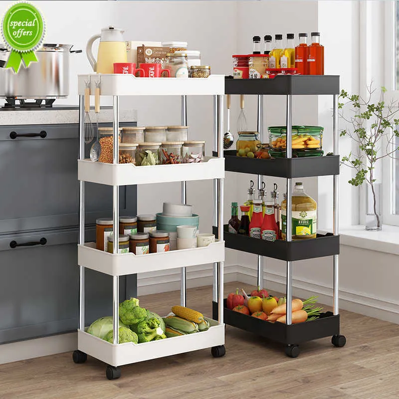 Nuovo scaffale per cucina a 3/4 livelli scaffali per riporre gli spazi mobili scaffale per il bagno scaffale per organizer per vetrini sottili scaffale per soggiorno