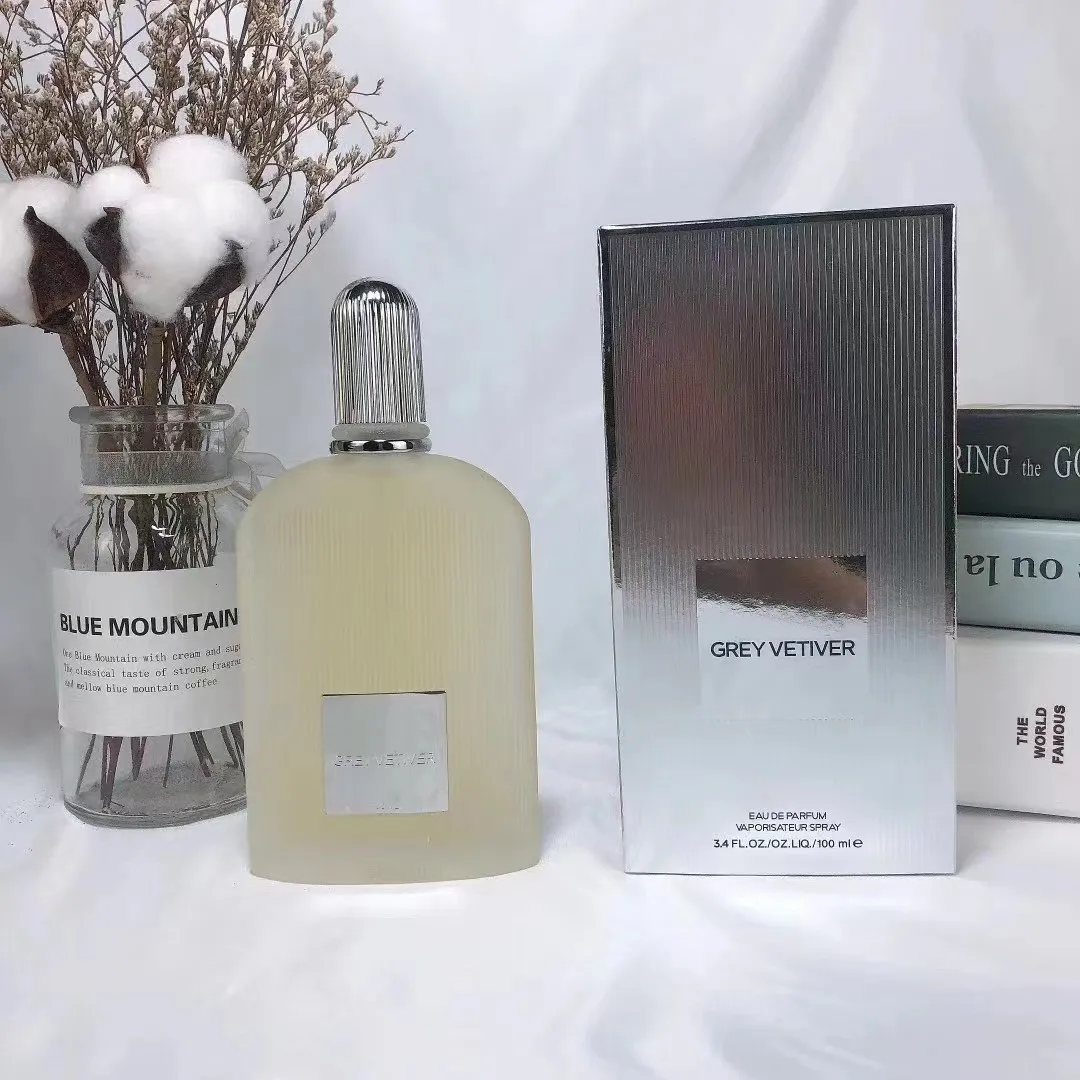 Hochwertige neutrale Parfüme für Damen und Herren, graues Vetiver-Parfüm, 100 ml, Eau de Parfum, langanhaltender Geruch, Duft, Kölnischwasser, natürliches Spray, Deodorant