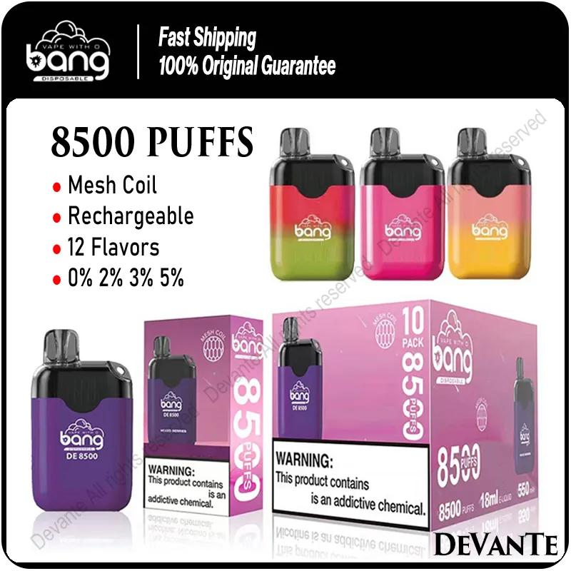 BANG DE8500 E CEMETA COIL CEMETALNY VAPE 8500 PUMPS BAZTANIE BAZTÓW 18 ml Prefilled Kase