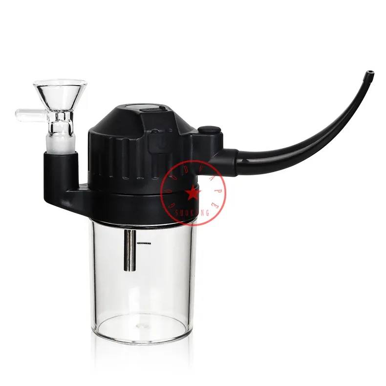 Elektrische multifunktionale schwarze Bong-Pfeifen-Kit Shisha Wasserpfeife Bubbler Glasfilterschale Tragbare abnehmbare Kräuter-Tabak-Zigarettenspitze Rauchen Handpfeifen DHL