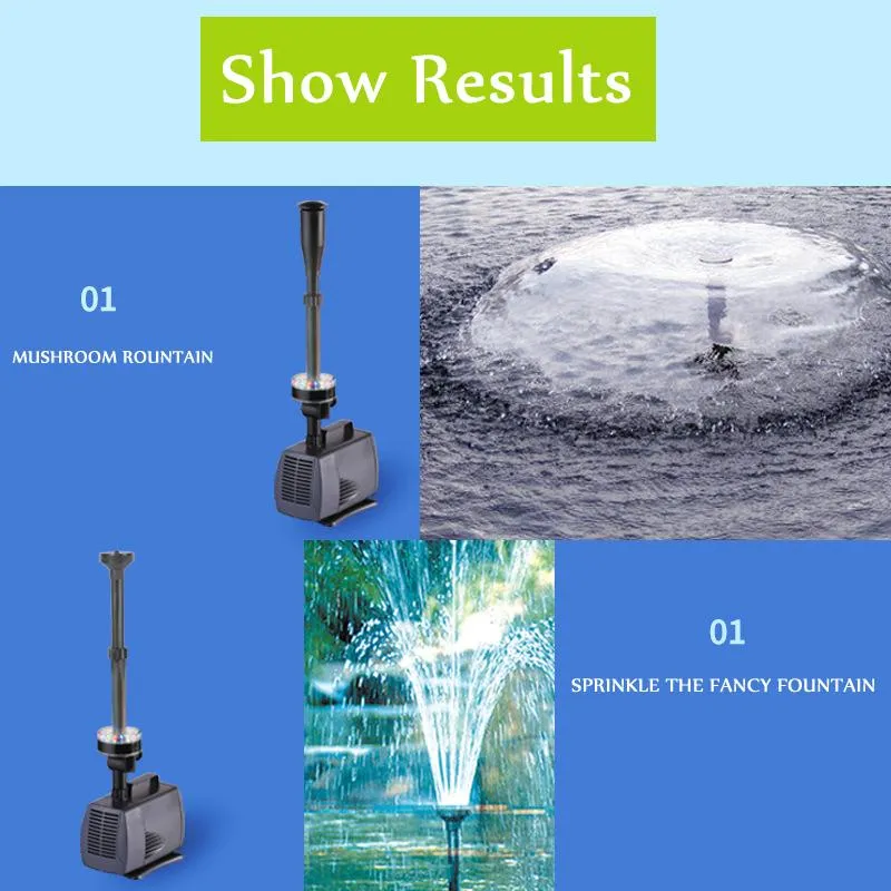 Pumpar 40W Aquarium Fish Pond LED Submersible Water Pump Garden Fountain Pump med LED -färgbyte Fountain 220V Fish Pond