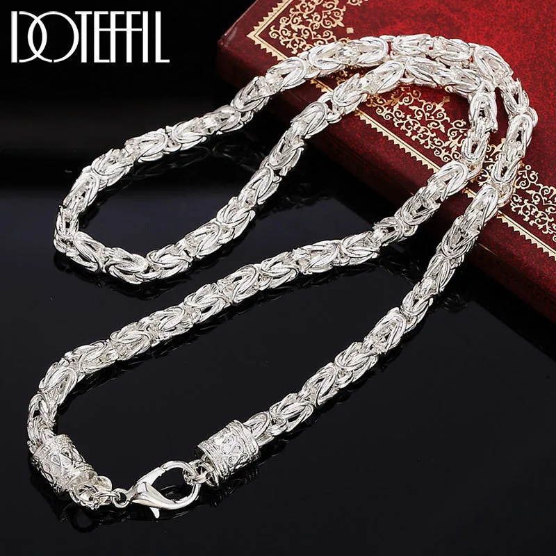 Pendant Necklaces DOTEFFIL 925 Sterling Silver 20 Inch 5mm Faucet Chain Necklace For Women Man Fashion Wedding Engagement Party Charm Jewelry 230426