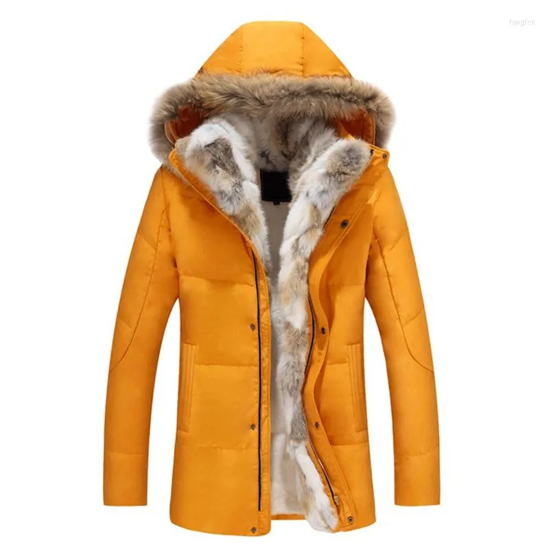 Herren Daunen 2023 Herren Winterjacken Herren Entenmantel Kaschmirwolle Fleece Parka Mann Jacke Mäntel Pelzkragen Marke Kapuzen Parkas