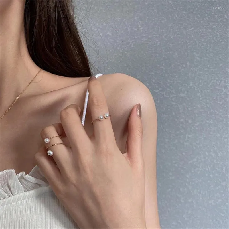 Cluster-Ringe im koreanischen Stil, Perlenring, Ins Wind, einfaches Retro-Design, elegante Mode, All-Match-Öffnung, verstellbarer Zeigefinger