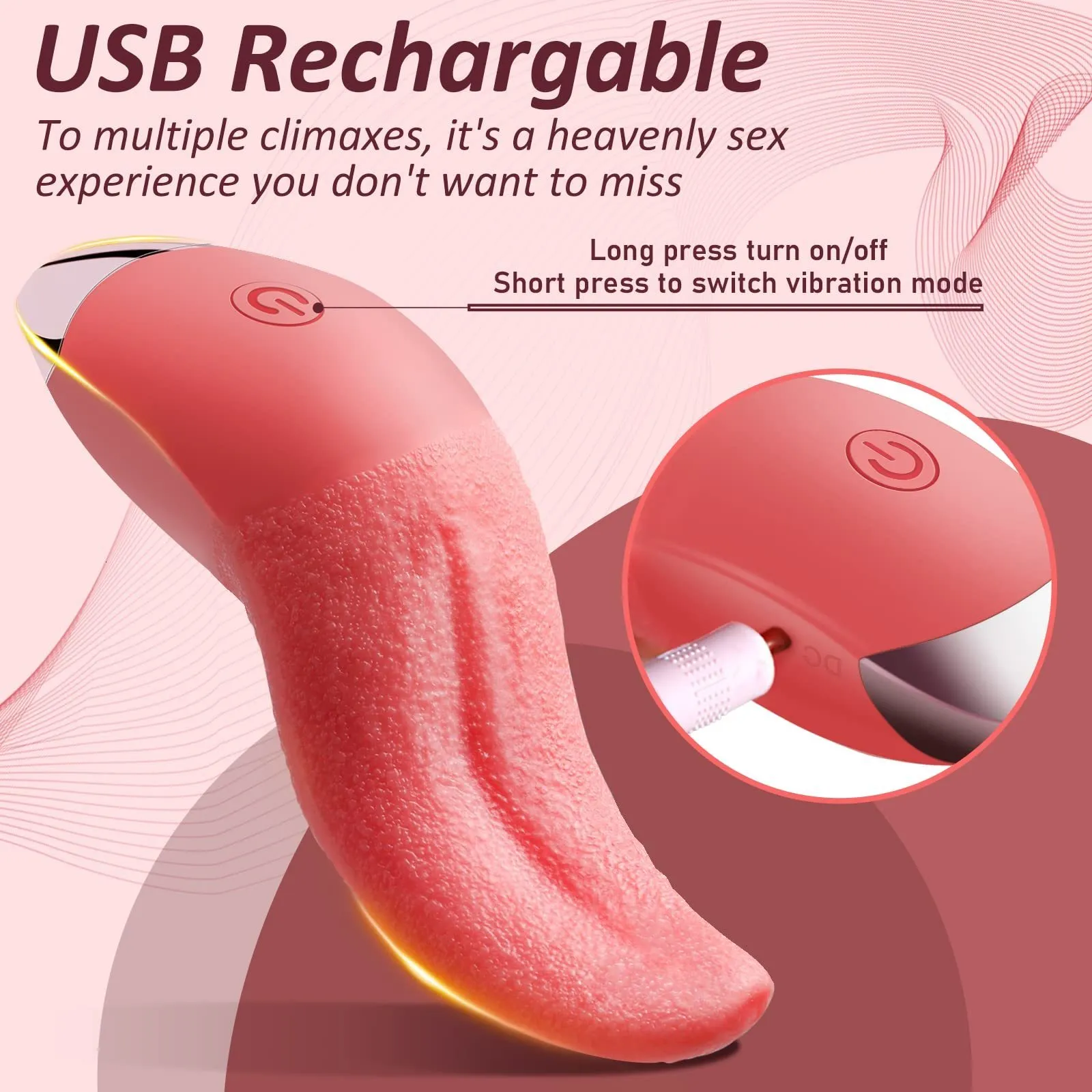 Vibrators 10 Mode Heating Tongue Licking Vibrator Mini Sex Toys for Women Clit Stimulator G-spot Nipple Female_voghion.com