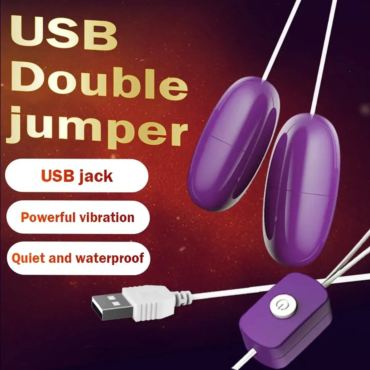 Eggsbullets USB dubbelhopp Egg Vibrator Fun Toy Female Mute Strong Vibration Masturbator Yin Emperor Irritant 231124