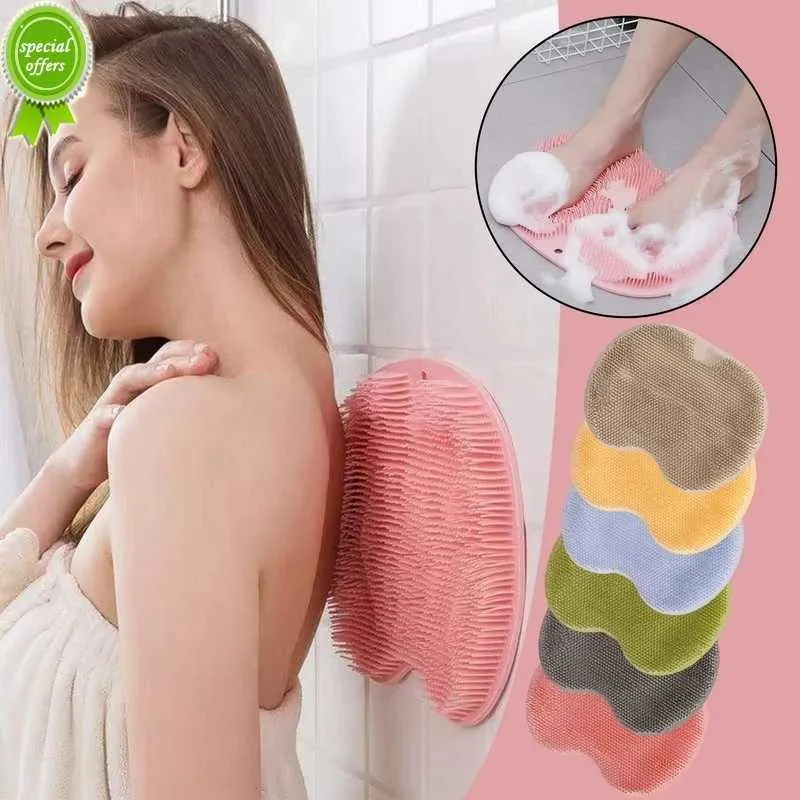 Exfolierande duschmassage fotmassage pad exfolierande pensel silikon icke-halkskrubber skalande artefakt badrumstillbehör