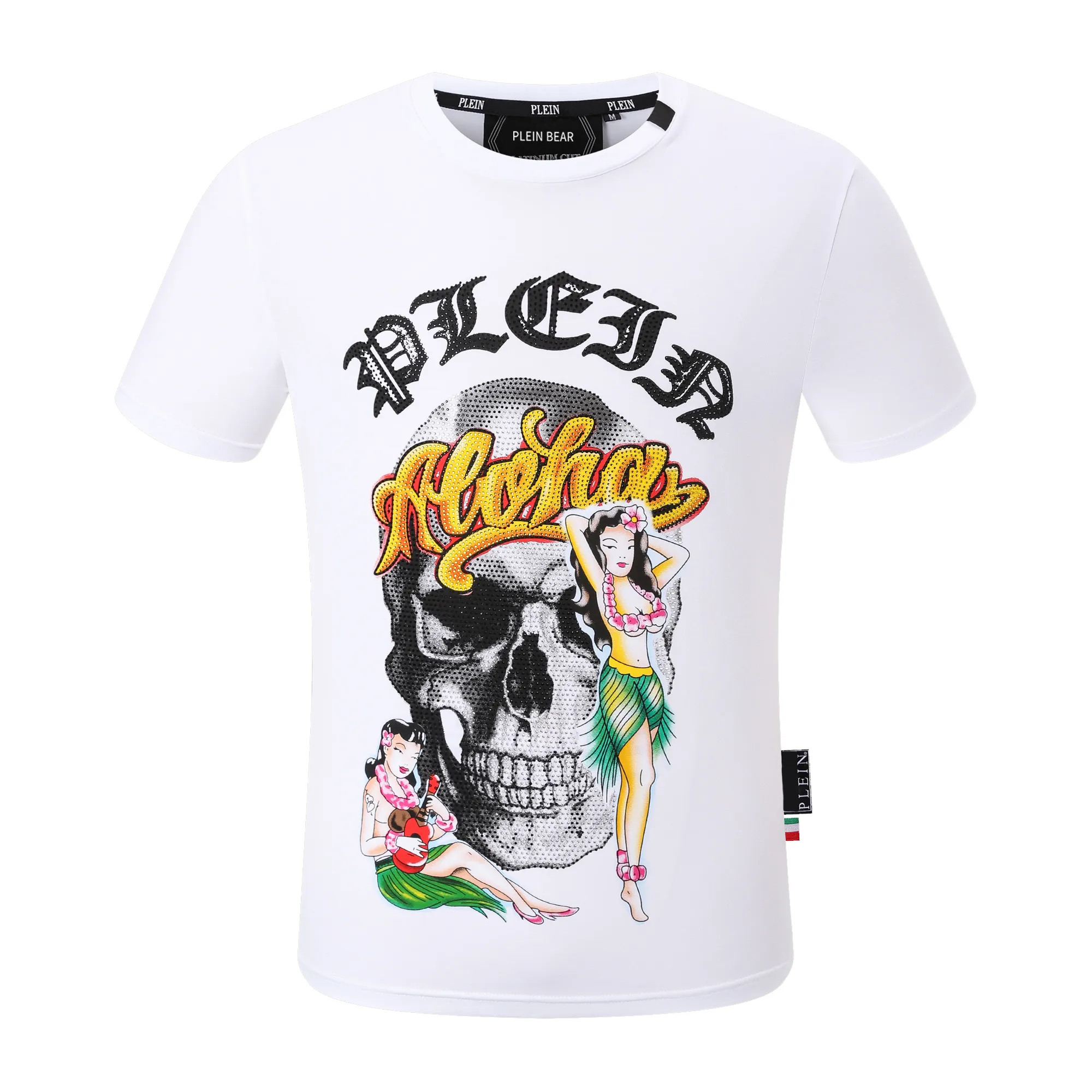 Plein urso camiseta masculina designer tshirts Round Round Rhinestone PP Skulls Men camise