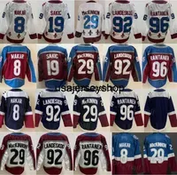 Hockey Jersey Men Reverse Retro Ice 8 Cale Makar 29 Nathan MacKinnon 92 Gabriel Landeskog 96 M