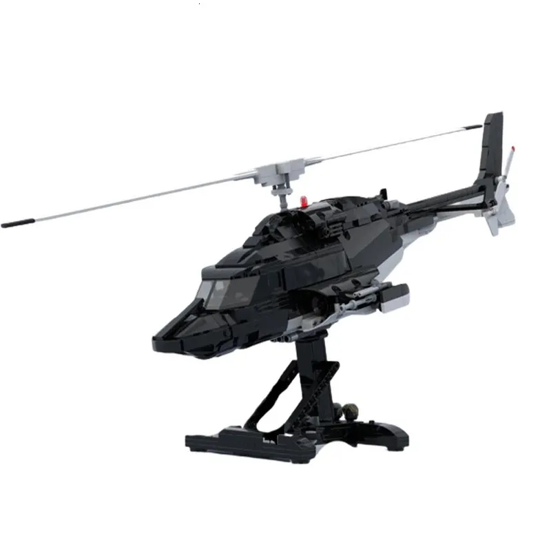 Soldato 1039 pezzi Airwolf Bell 222 Special Ops Elicottero Custom Made Moc Modello Tecnologia Mattoni Assemblaggio fai da te Aereo Giocattoli per bambini 231124