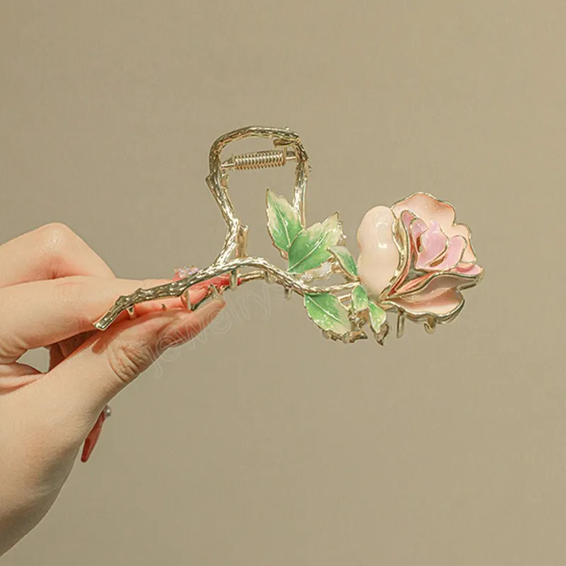 Fashion Rose Hairpin Back Head Simple Female Summer High-End Ponytail Clip Headdress Women's Hair Clips