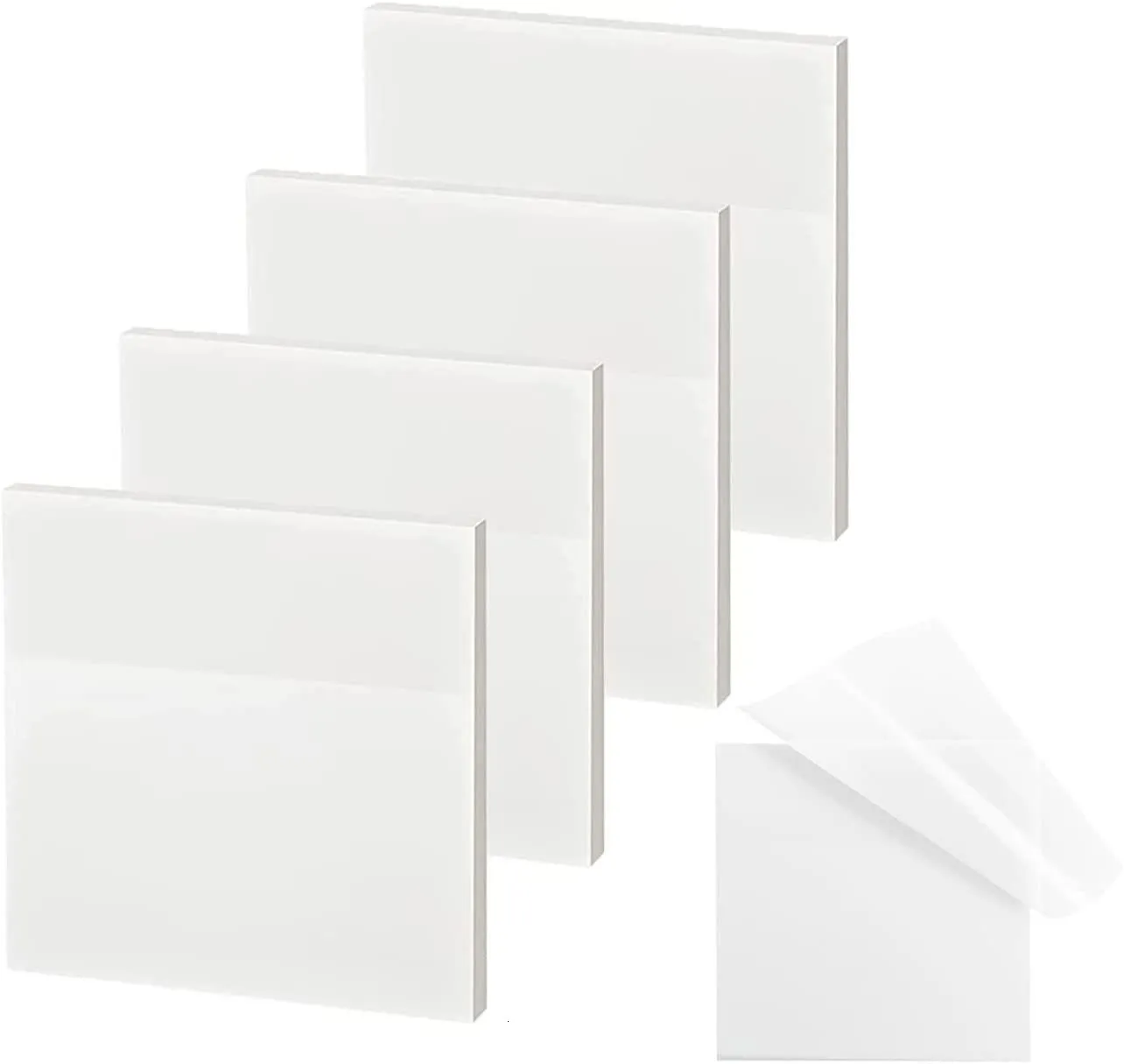 Kuitbiemen 4pcs Transparant Geplaatst het Sticky Note Pads stelt Papeleria Journal School Stationery Office Supplies 50 SheetsCopy 230425