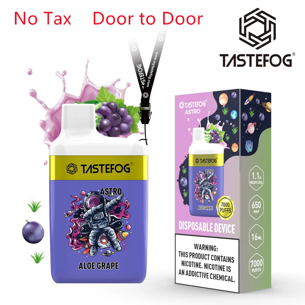 Shenzhen Factory Wholesale Disposable Vape Tastefog Astro 7000 Puffs 5% 16 ml 10 Flavors Fast Delievry