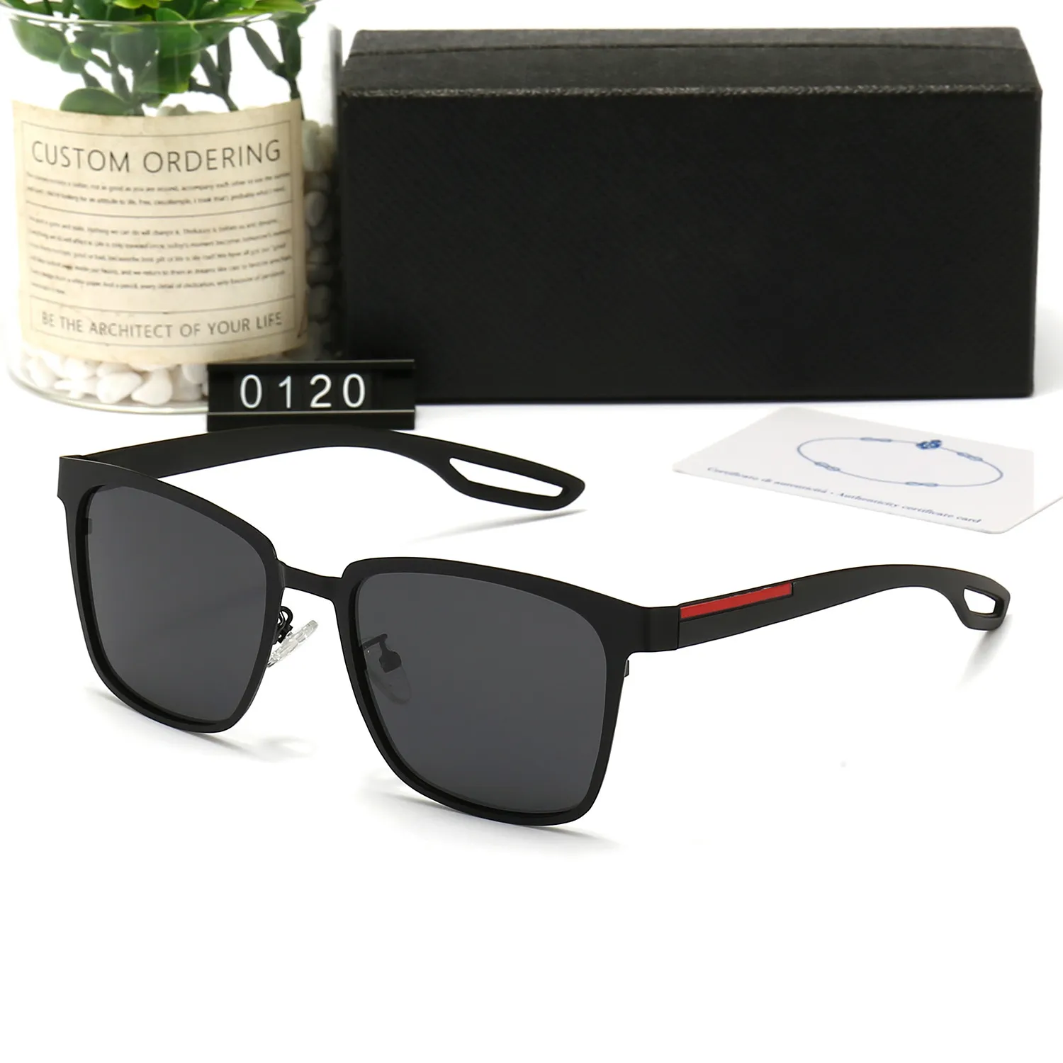Retro Sunglasses Polarized Fashion Luxury Brand Mens Designer Rimless Gold Plated Square Frame Sun Glasses