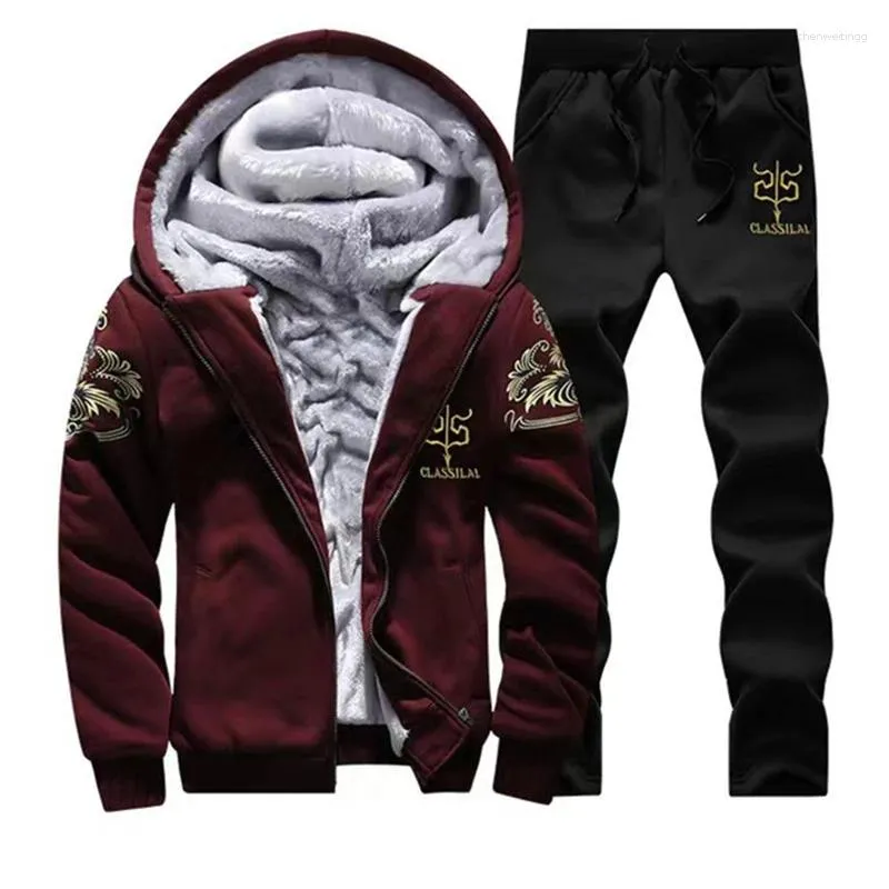 Männer Fleece Overall Jumpsuit Mit Kapuze – Warme Trainingsanzug-Strampler Für Herbst/Winter
