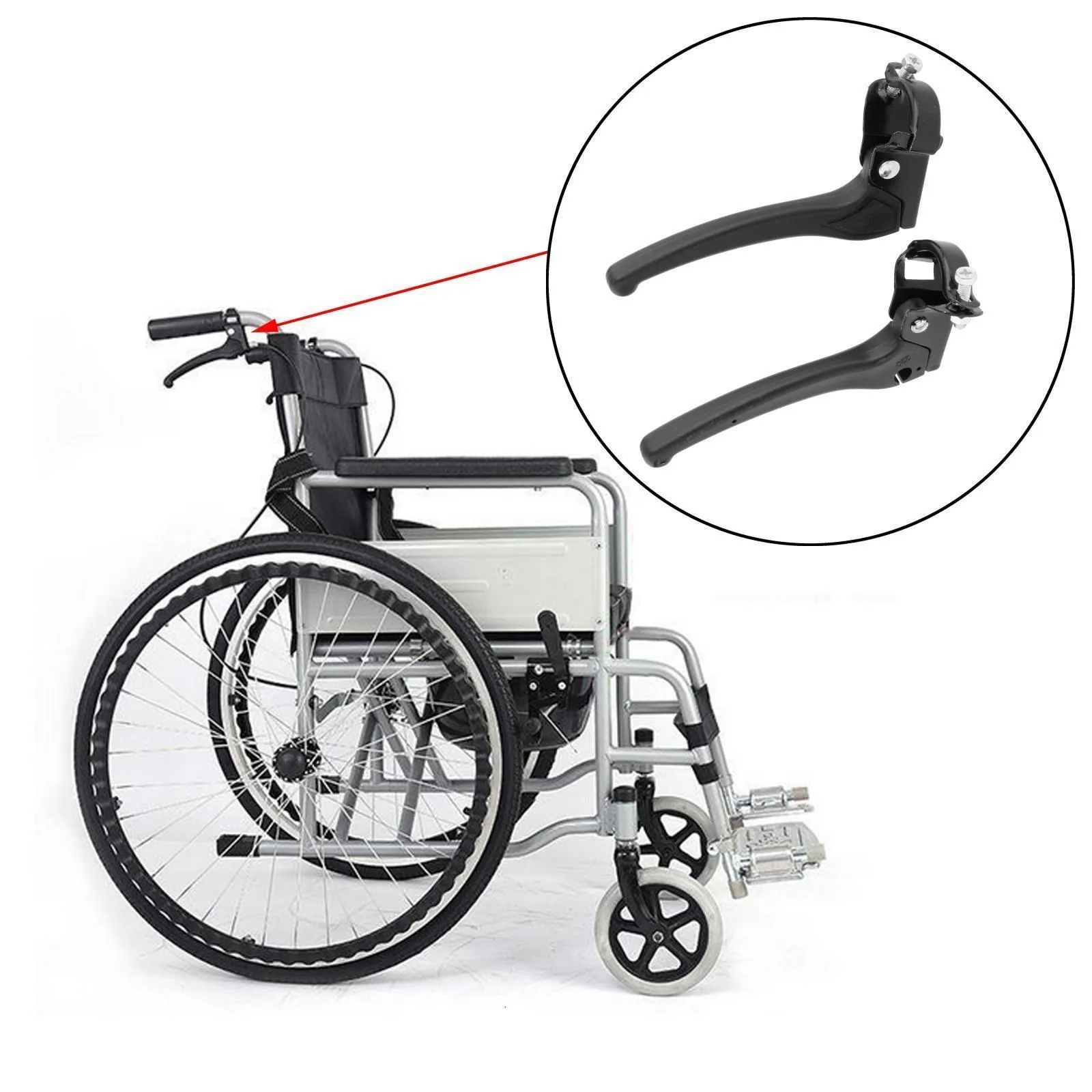 Wheelchair Brake Levers Parts Replacement Lightweight Spare Parts Toughness Strong Manual Wheelchairs The Elderly Protection