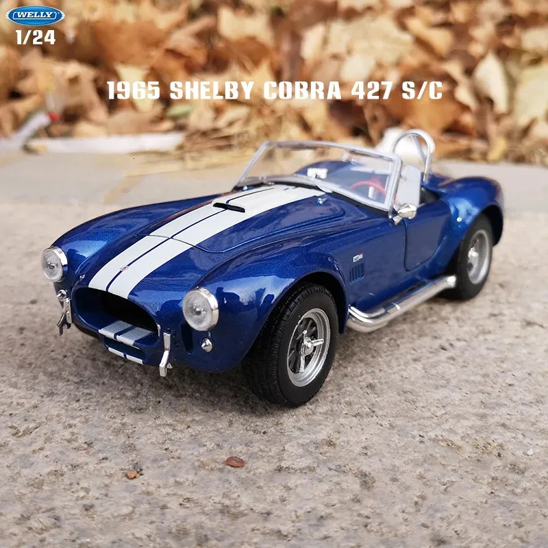 Druckgussmodell Welly 1 24 1965 Shelby Cobra 427 S C Legierung Auto Simulation Dekoration Sammlung Geschenk Spielzeug Druckguss Junge 231124