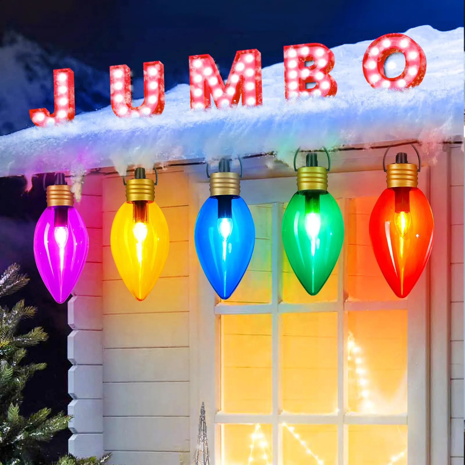 2 stuks kerstverlichting voor buiten - Jumbo kerstlichtslingers of padmarkeringslichten