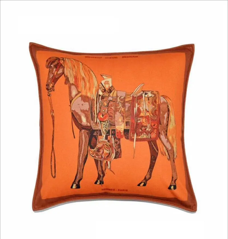 Klassisk kuddefodral American Light Luxury Plysch Orange Home Soffa Cover Pillow Cover European Style Showroom Cushion Without Pillow Core