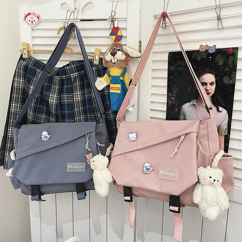 Bolsas de nylon bolsa de ombro bolsas de crossbody de grande capacidade para meninas adolescentes homens harajuku mensageiro bolsa estudantil bolsas escolares saco