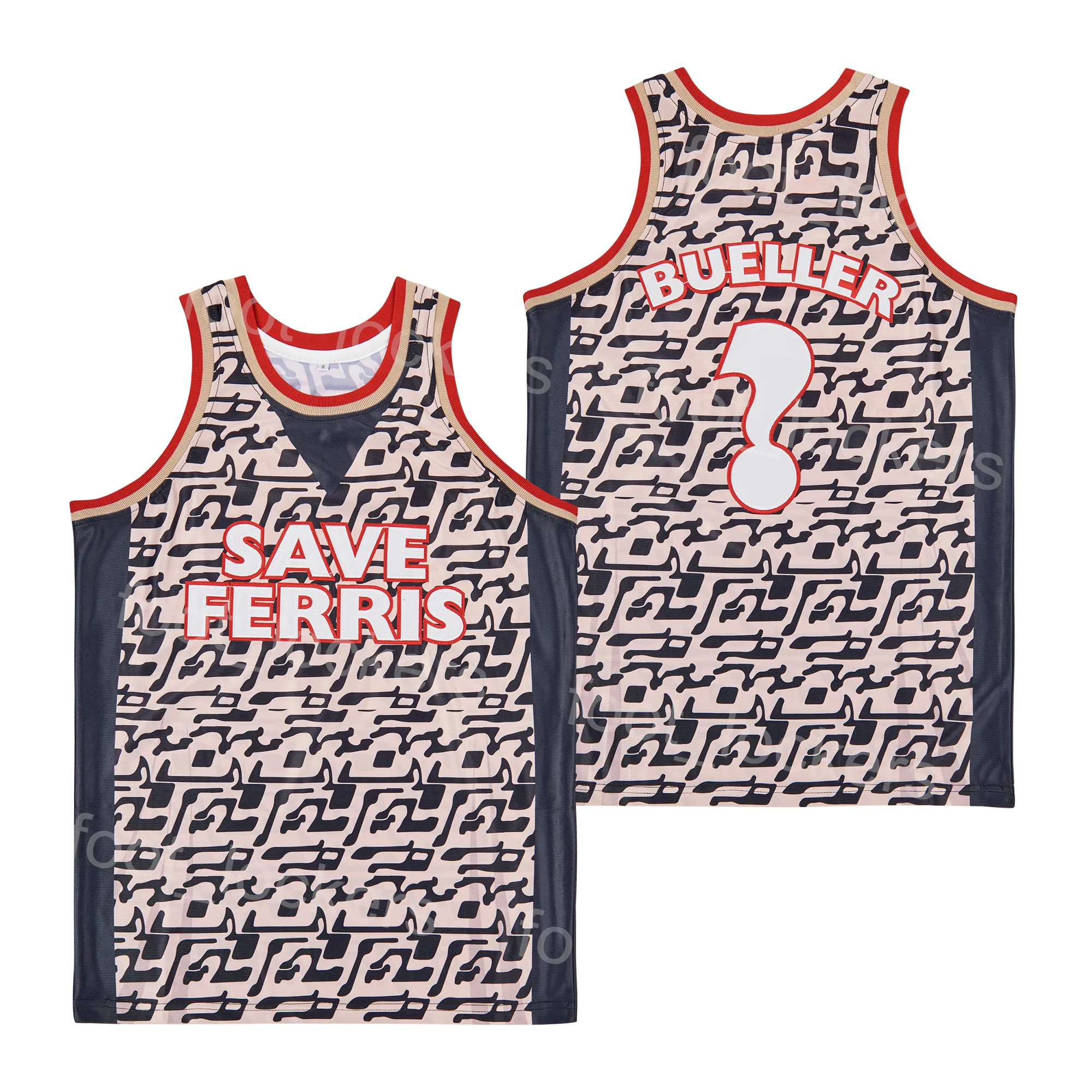 Moive Basketball Jersey Save Ferris Bueller 셔츠 레트로 풀오버 녹색 통기성 고등학교 스포츠 팬을위한 고등