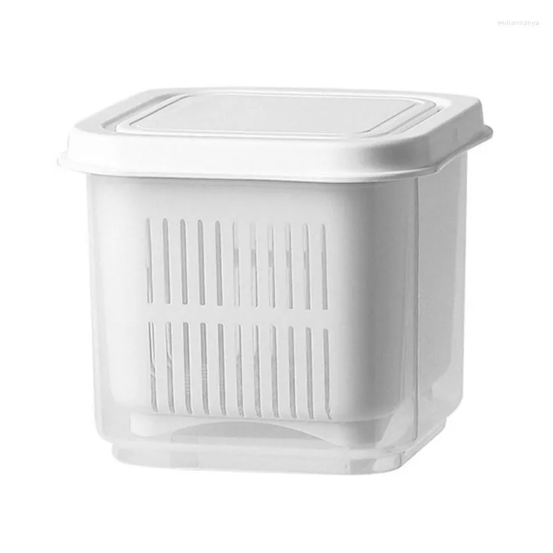 Bouteilles de stockage Mini organisateur de réfrigérateur avec couvercle conteneur d'organisation de vidange pour réfrigérateur restes plateau étanchéité 124E