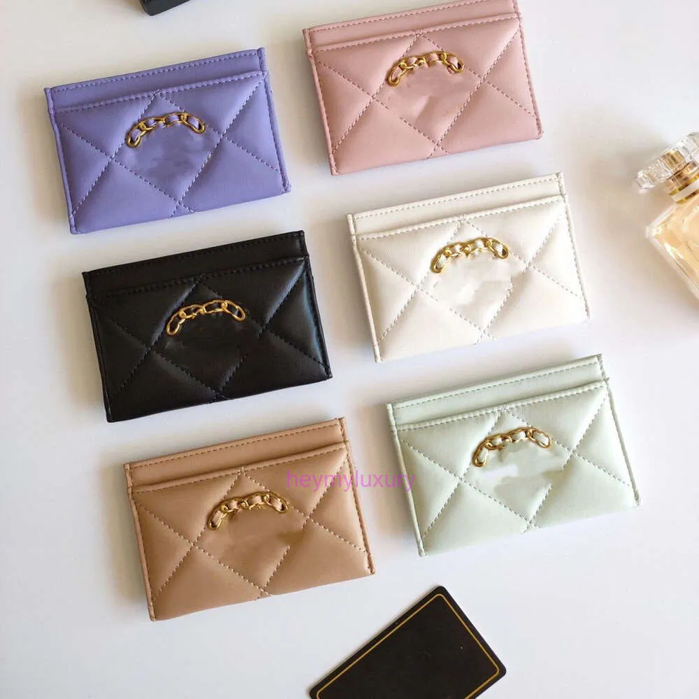 Designer Purse Chanelisn Wallet Card Holder Instagram Wind Ultra Card Bag Women's Leather Business Card Bag Magnetic Portable Multi Functional Position Hardware