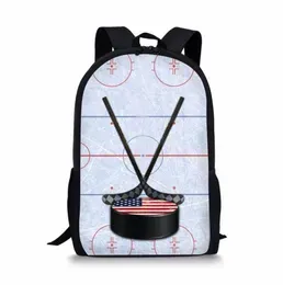 School Bags Cute Ice Hockey 3D Prints For Boys Teenager Girls Kids Backpacks Student Book Bag Travel Bagpack Mochila Escolar6457286