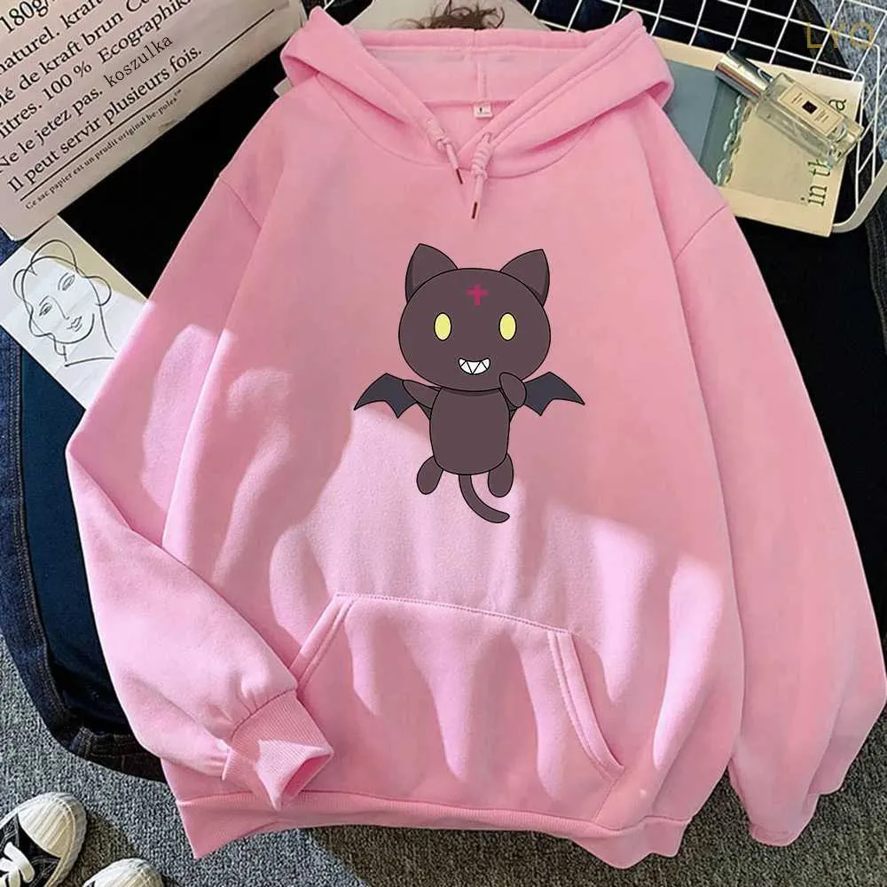 Felpe con cappuccio da donna Felpe con cappuccio Chomusuke Felpa con cappuccio da donna Grafica estetica Kawaii Anime KonoSuba Megumin Cat Felpa con cappuccio Plus Size Pullover Harajuku Donna Streetwear