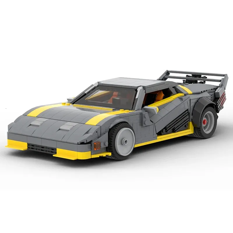 Asker Siberpunked Quadra V Tech Turbo R Süper Sportscar Yapı Taşları Set Yüksek Teknoloji Yarış Otomobil Otomotiv Araçları Çocuklar İçin Oyuncaklar 231124