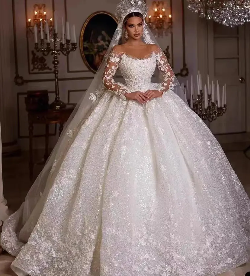 Save Big on Bulk Tulle Bride Dresses Long Sleeve Tulle Dress: Princess Ball  Gown Wedding Dress Vintage Lace, Cathedral Train, Custom Size Best Deals 
