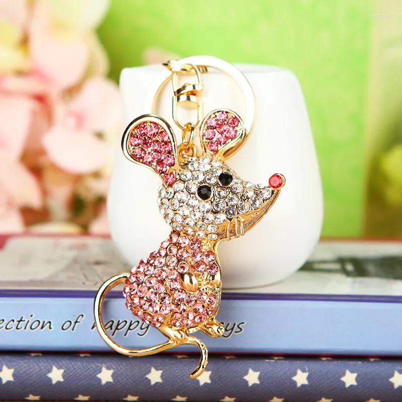 Keychains Cute Long Tail Rat Keychain Animal Mouse Key Chain Ring Holder Bag Pendant Accessories Keyring