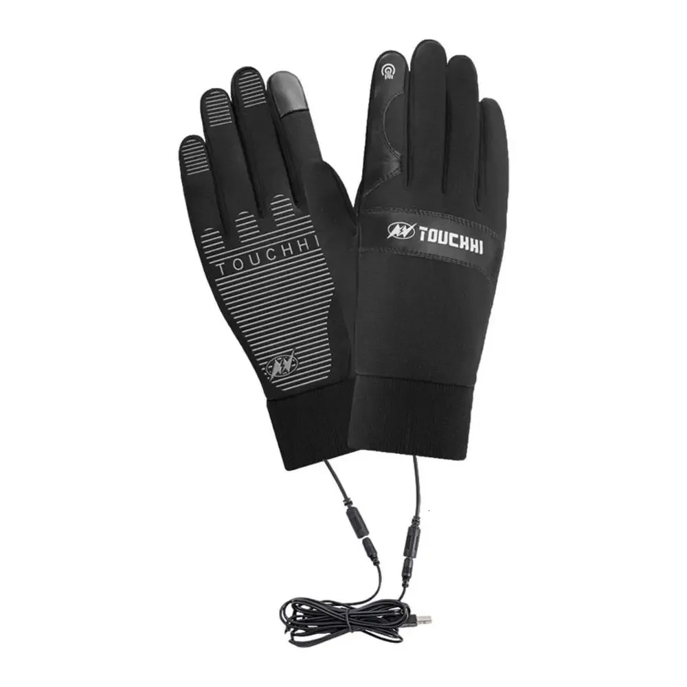 Guantes deportivos 1 Juego de guantes calentados por USB, guantes impermeables con pantalla táctil para snowboard de invierno para acampar al aire libre, esquí, motocicleta, bicicleta, pesca, guantes 231124